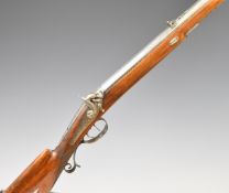 I Funk & Co of Suhl Germany percussion hammer action sporting rifle with finely engraved lock,