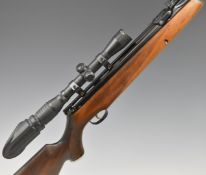 Webley Eclipse .22 under-lever air rifle with chequered semi-pistol grip, raised cheek piece to