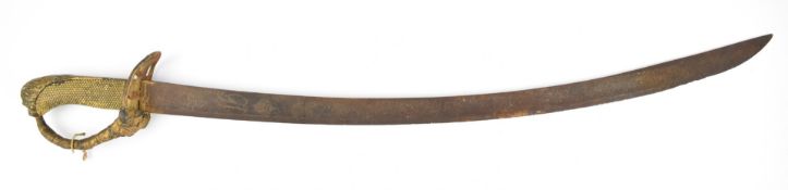 British 1803 pattern Infantry / Flank officer's sword with lion head pommel, chequered grip,