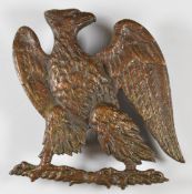 Possible French Imperial Eagle brass badge, height 10cm