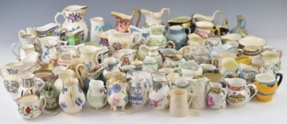 Large quantity of decorative porcelain jugs including Shelley, Foley, Grays, Crown Ducal, Crown
