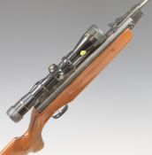 Weihrauch HW35 .22 air rifle with chequered semi-pistol grip, raised cheek piece, sling mounts,
