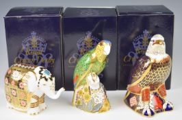 Three Royal Crown Derby Imari paperweights comprising Elephant 'Yorkshire Rose' for Peter Jones,