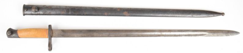 Continental bayonet with replacement grips, 54.5cm fullered blade and scabbard. PLEASE NOTE ALL