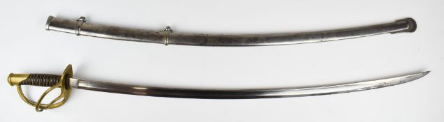 American Civil War 1860 pattern Cavalry Trooper's sword with leather and wire covered grip, US