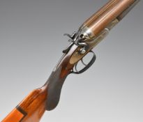 J&W Tolley 12 bore side by side hammer action shotgun with named and border engraved locks,