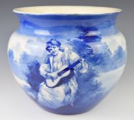 Royal Doulton 'Blue Children' large jardinière, diameter 34 x height 28cm