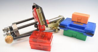 A collection of Lee Precision and similar re-loading equipment comprising press, .38 Special, .43