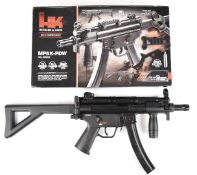 Heckler & Koch MP5K-PDW assault style electric airsoft rifle with folding tactical stock, adjustable