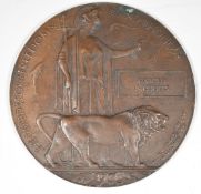 WW1 death plaque to Harold Nicholls