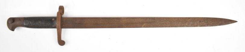 British 1887 Martini Henry pattern MK 1 bayonet with leather grips, some stamps to ricasso and