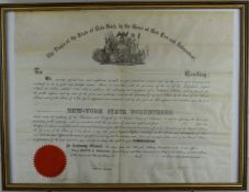 American Civil War interest framed officer's commission document for Second Lieutenant Andrew Payne,