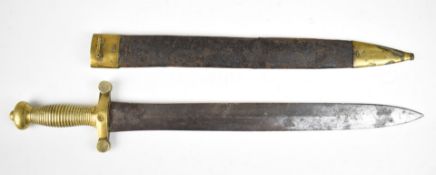 French 1831 pattern artillery short sword of all brass construction, with 274 to ricasso, 48.5cm