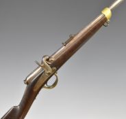Jules Manceaux of Paris France breech loading percussion hammer action rifle with adjustable sights,