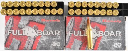 Thirty-six Full Boar .308 Win rifle cartridges, in original boxes PLEASE NOTE THAT A VALID