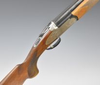Bettinsoli 12 bore over under ejector shotgun with engraved scenes of birds to the sidelock plates