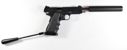 German Sport Guns (GSG) 1911 Standard .22LR HV semi automatic long pistol with textured grip,
