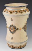 Continental waisted large vase with relief moulded decoration, height 52cm
