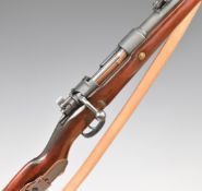 German Mauser K98 7.92 bolt action rifle with receiver stamped 'S/27' and dated 1937 adjustable