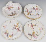 Royal Crown Derby Imari dessert set including a shaped plate / dish and six 22cm plates, pattern