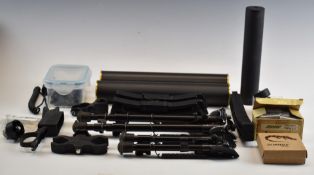 A collection of gun and rifle parts including Parker-Hale peep hole sights, ladder sights, air rifle