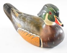 Big Sky Carvers signed limited edition 8 of 12 carved wooden duck decoy, length 32 x height 18cm