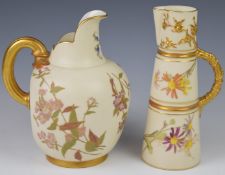 Two Royal Worcester jugs, shape numbers 1047 and 1094, tallest 20.5cm