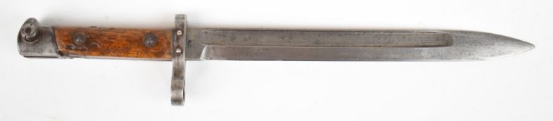Austrian 1895 pattern Mannlicher bayonet with FG over GY to ricasso, wooden grips and 24.5cm