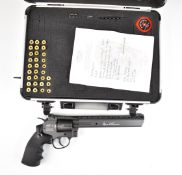 ASG Dan Wesson .177 CO2 8 inch revolver air pistol with textured grip, scope rail and signed barrel,