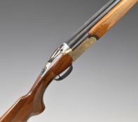 Franco Beretta 12 bore over under ejector shotgun with engraved locks, underside, top plate, thumb