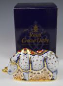 Royal Crown Derby Imari limited edition paperweight Endangered Rhino, with box and certificate