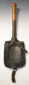 WW1 German entrenching tool with regimental markings L.J.R. 87.2B and 81. R. 15. 36 crossed through,