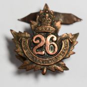 Canadian Expeditionary Force WW1 26th New Brunswick Battalion badge with R.J. Inglis Lt to on the