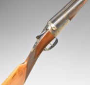 AYA Model 4 12 bore side by side ejector shotgun with named and border engraved locks, border
