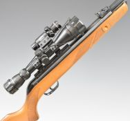 Gamo Hunter 440 .22 air rifle with chequered semi-pistol grip, raised cheek piece, adjustable