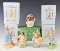 Beswick and Royal Albert, five large size Beatrix Potter figures including Peter Rabbit 100 years