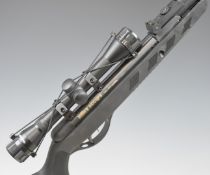 Milbro Accqr8 .177 break barrel air rifle with composite stock, chequered semi-pistol grip and