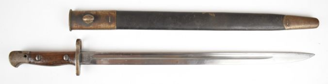 British WW1 1907 pattern bayonet with wooden grips and good stamp to ricasso including Wilkinson,
