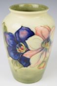 Moorcroft baluster vase decorated in the clematis pattern, signed to base circa 1930s, height 15cm