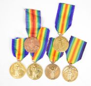 Three WW1 Victory Medals named to 79852 Pte A R Egan RAMC, 100466 Sapper W C Holman, Royal Engineers