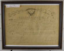 American Civil War interest framed Appointment to Sergeant certificate for Henry C Howell, 12th
