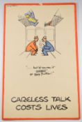 Fougasse (Cyril Kenneth Bird 1887-1965) original WW2 propaganda poster Careless Talk Costs Lives,