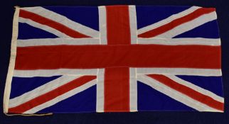 A panel stitched Union flag with toggled cords, 177cm x 91cm