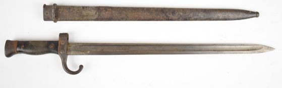 French 1892 pattern Mannlicher Berthier bayonet with composite grips, 40cm fullered blade and