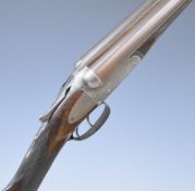 J H Mountstephen of Torquay 16 bore side by side shotgun with named and engraved locks, engraved