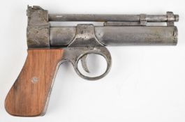 Webley Junior .177 air pistol with wooden grips and adjustable sights, serial number 864.