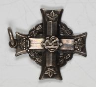 WW1 Canadian memorial cross, named to 'Pte A. Beale 767016' and stamped silver