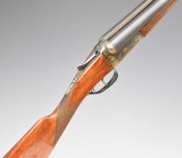 AYA Model 4 12 bore side by side ejector shotgun with named and border engraved locks, border