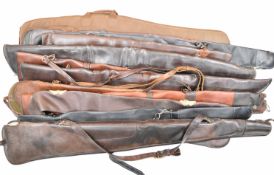 Twelve leather and faux leather shotgun or rifle slips including Parker-Hale and Armex Force One