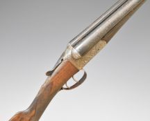 Alex Henry & Co 12 bore side by side ejector shotgun with named and engraved lock, engraved